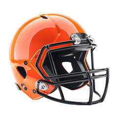 Naklejka premium Vibrant Orange and Black Football Helmet with Facemask Detailed View