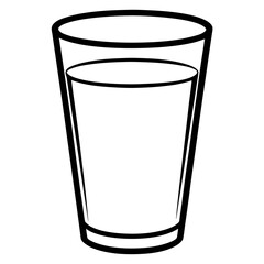 Water Glass line art vector