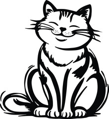 Hand-Drawn Cat Sketch Perfect for Tattoos & Prints.eps
