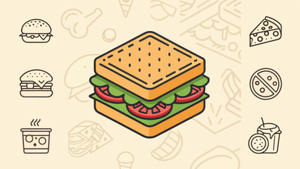 Set of Sandwich vector design, Sandwich Logo and icon design, Sandwich vector design