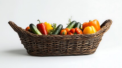 Colorful vegetables in a wicker basket
