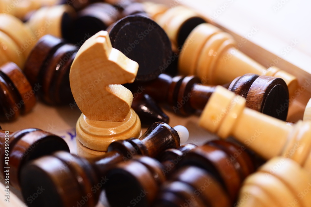 Aufkleber a detailed look at a chess game in progress.