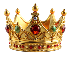 golden crown isolated with transparent background
