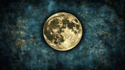 Full moon night sky, textured background, cosmic art, design element
