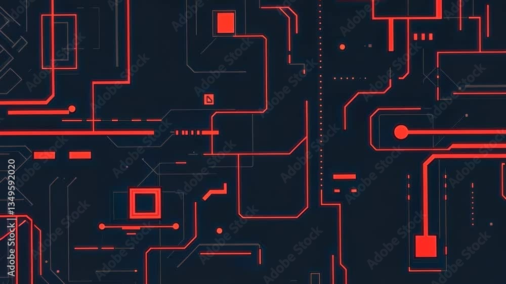Poster abstract technology pattern with geometric shapes and lines generative ai