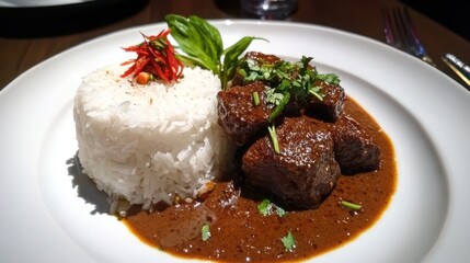 Spicy Beef Stew with Rice