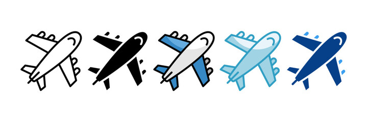 Airplane  Icon Set Multiple Style Collection