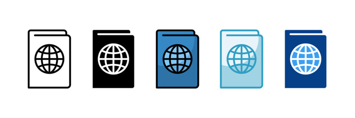 Fototapeta premium Passport Icon Set Multiple Style Collection
