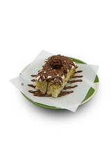  Chocolate cake dessert on a plate