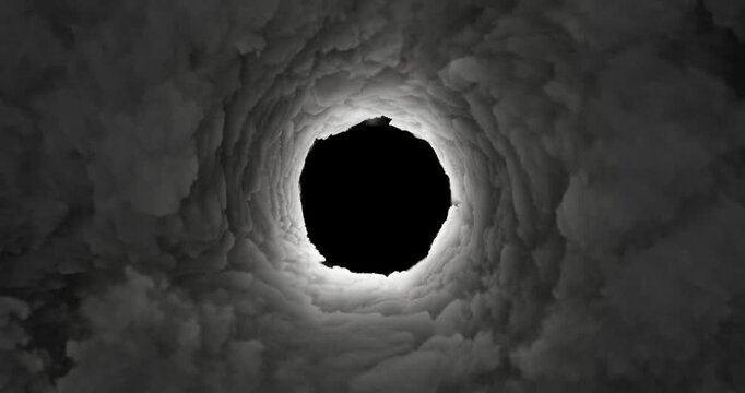 Dark Vortex Tunnel: Swirling clouds form a dramatic circular motion, perfect for logo placement. Powerful, centered effect.