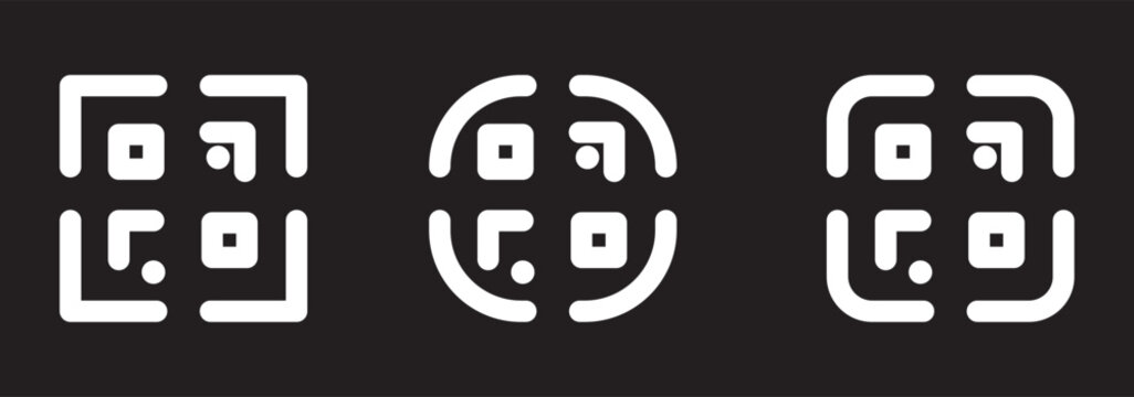 scan qr code icon scanning code sign. code scanner icon. barcode icons . 