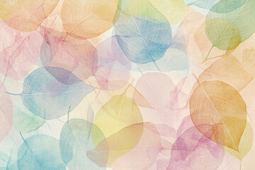 A collection of colorful, overlapping leaves with distinct veins, forming a vibrant and intricate pattern that celebrates nature's diversity.
