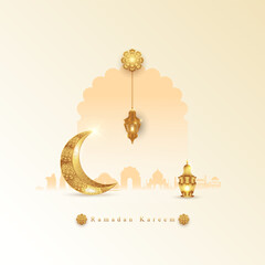 Holy Ramadan Kareem moon. Month of fasting for Muslims. vector illustration