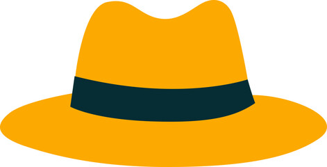 Yellow Fedora Hat Graphic Design
