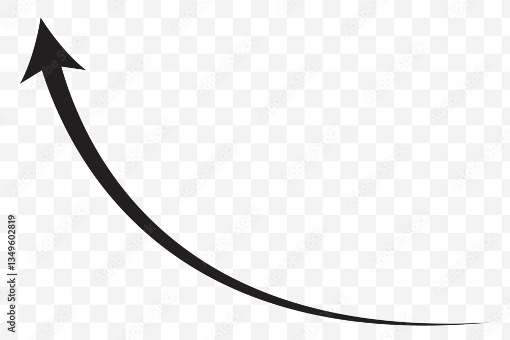 Poster black curved graph with arrow png file type .