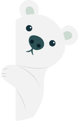 Cute Polar Bear Peeking Corner