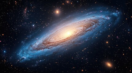 Fototapeta premium Spiral galaxy in deep space; cosmic vastness