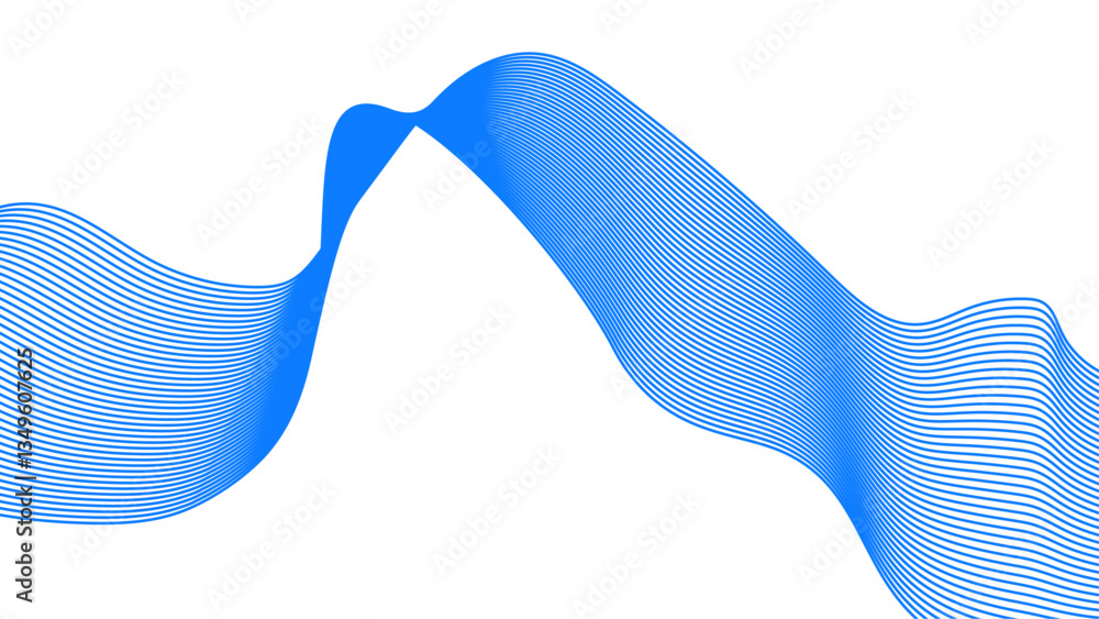 Poster abstract black lines wave curve motion on white background. vector illustration. thin wavy line abst