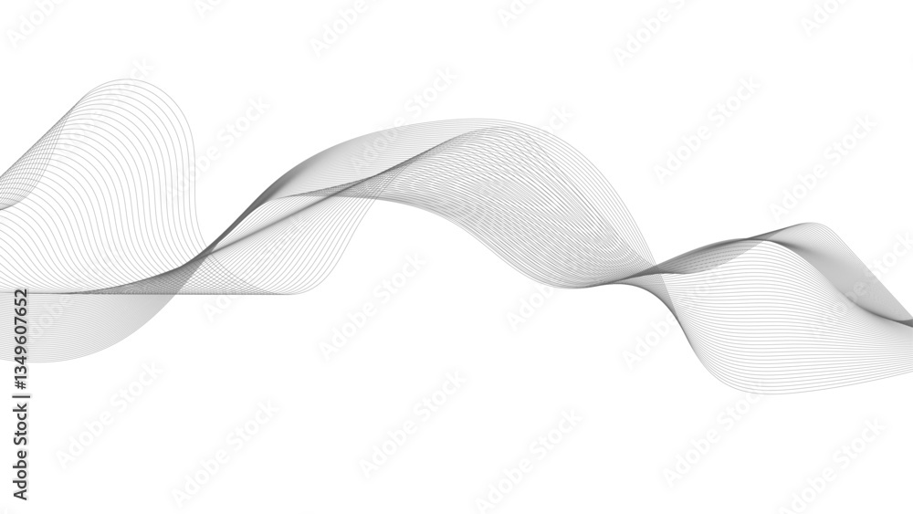 Poster thin wavy line abstract background. wavy line horizontal divider outline minimalist background. abst