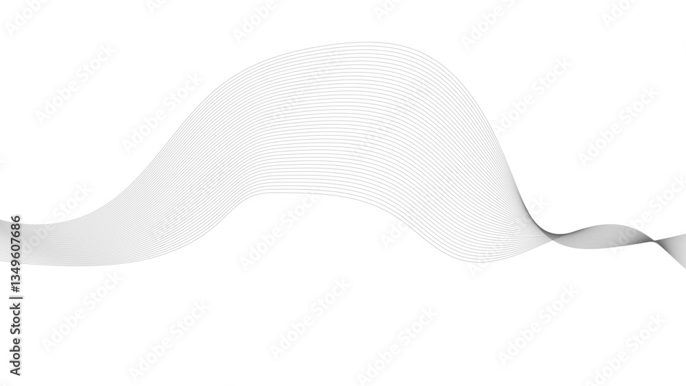 Poster thin wavy line abstract background. wavy line horizontal divider outline minimalist background. abst