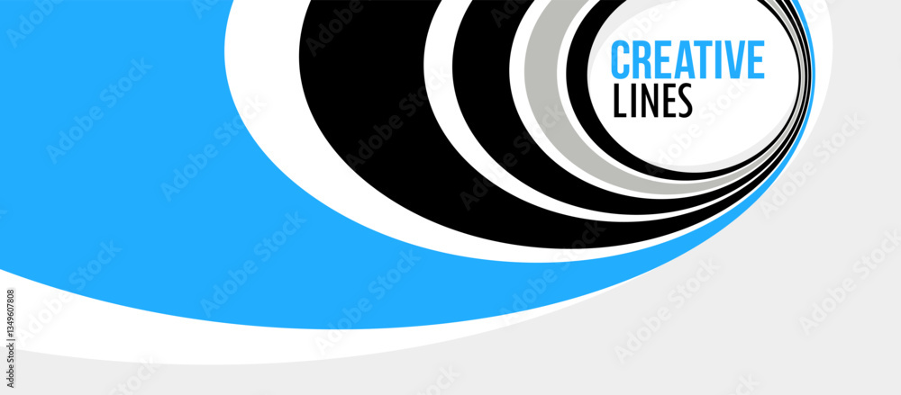 Poster creative lines vector abstract background, 3d perspective linear graphic design composition, stripes