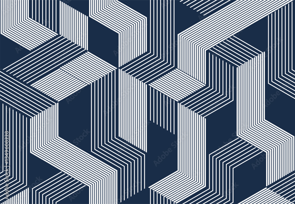 Aufkleber 3d cubes seamless background, abstract tiling endless pattern with blocks, cubic optic construction 