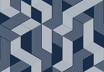 3D cubes seamless background, abstract tiling endless pattern with blocks, cubic optic construction wallpaper, surreal op art surface modular abstraction.