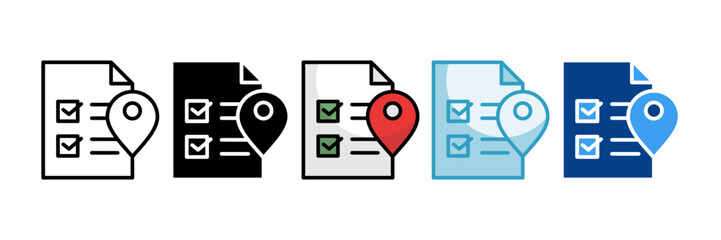 Obraz premium Itinerary Icon Set Multiple Style Collection