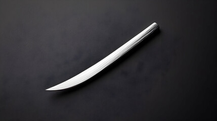 Elegant Silver Knife On Dark Background