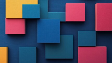 Colorful blocks abstract design, textured background, geometric pattern, website banner