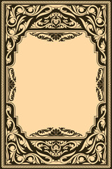 Decorative ornate retro floral blank scroll template