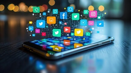 Smartphone with social media icons (1)