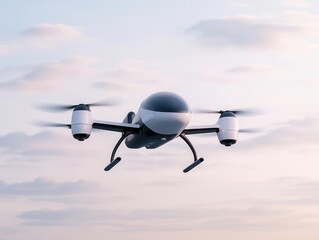 Private jet with vertical thrust vectoring engines, enabling precision landing in tight spaces like urban heliports
