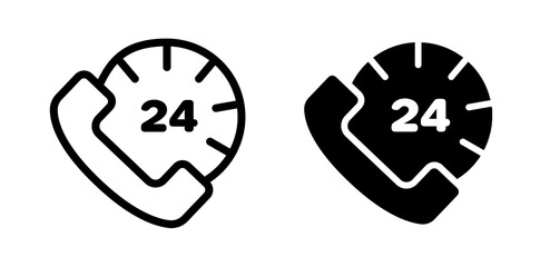 24 7 Emergency call services icons collection