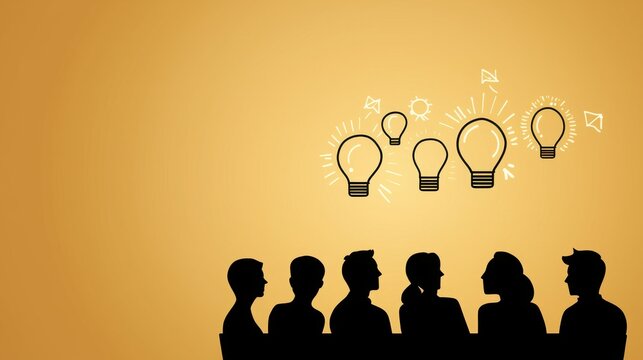 Engaging group of diverse people sitting around a table collaborating in an interactive team brainstorming session