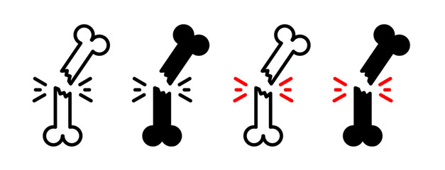 Broken bone icons collection