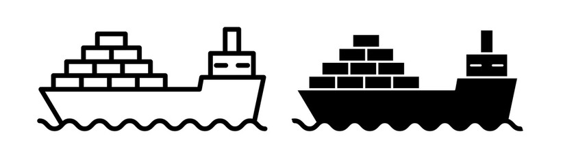 Cargo ship icons collection
