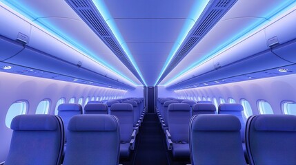 Fototapeta premium Jet with a noisecanceling cabin design, utilizing advanced soundproofing materials for a serene inflight experience