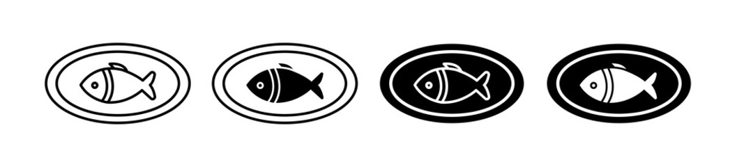 Cooked fish icons collection