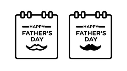 Fathers day calendar icons collection