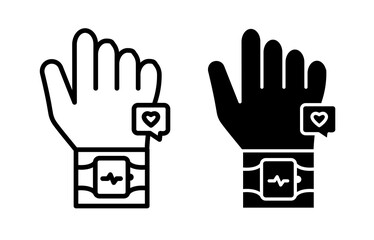 Fitness tracker smart watch icons collection