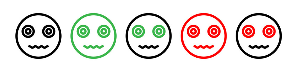 Hypnotized emoji icons collection