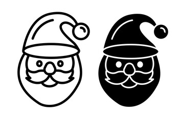 Santa claus face icons collection