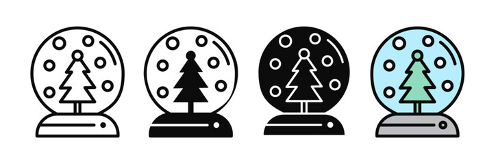 Snow globe icons collection