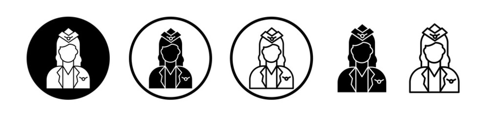 Stewardess icons collection