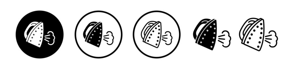 Steaming iron icons collection