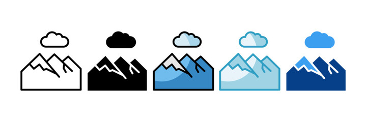 Mountain  Icon Set Multiple Style Collection