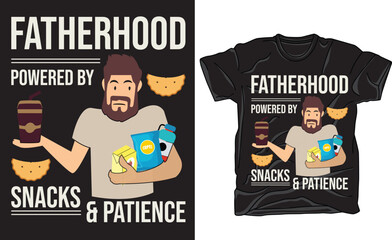 Father's Day T-shirt Design, Funny Father's Day t shirt design. Perfect for print items and bags, poster, sticker, template, banner. Handwritten vector illustration. Isolated on black background.
