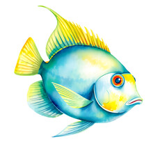 Illustration of a tropical fish on a white background