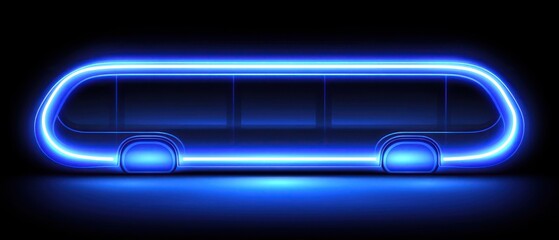 A futuristic glowing vehicle illuminated with neon blue light for transport